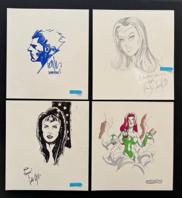 Leinil Francis Yu - Des Taylor - Sedat Özgen - Jackademus - 4 Original drawing - Wolverine - Wonder Woman (2x) - Poison Ivy | Catawiki