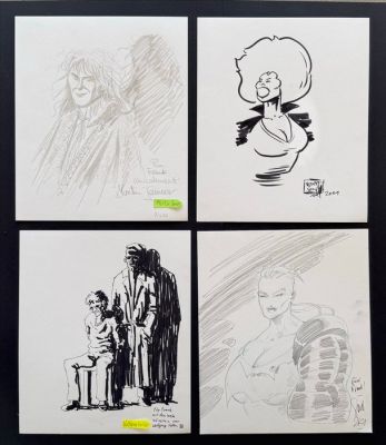 Martin Jamar - Eckhard Breitschuh - Wolfgang Keller - Dinter - 4 Original drawing - Illustrationen deutscher Comiczeichner
