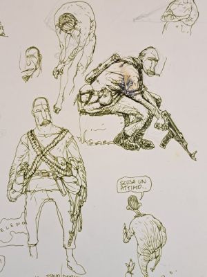 Gipi - 1 Original drawing - Aldilà del mare c’è la guerra – Autoritratto con mal d’orecchio | Catawiki