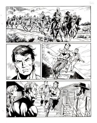 Laurenti, Mauro - 3 Original page - Zagor #632 - "La banda degli spietati" - 2018 | Catawiki