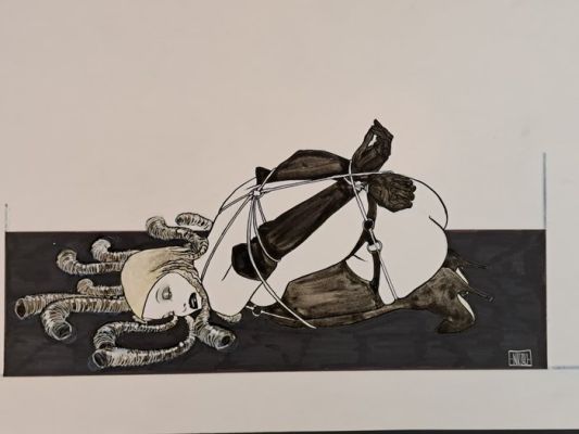 Nizzoli, Marcello - 1 Original colour drawing - Bondage girl | Catawiki