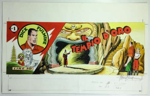 Bruna, Franco | unpublished cover for "Dick Fulmine: Il Tempio d’Oro"  - (1980) | Catawiki