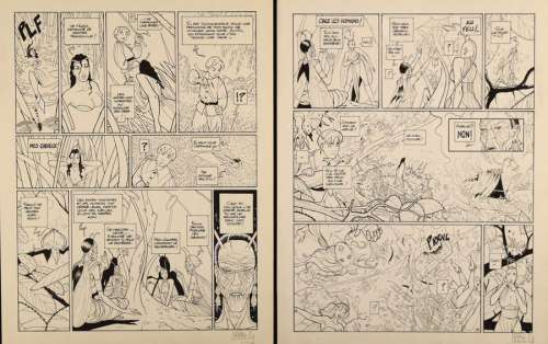 Lenaerts, Eric - LES ROYAUMES DE BOREE Ensemble de deux planches originales