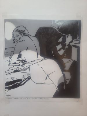 Alex Varenne - 1 Original drawing - Erotic Opera - Homme enlevant sa cravate - 1986 | Catawiki