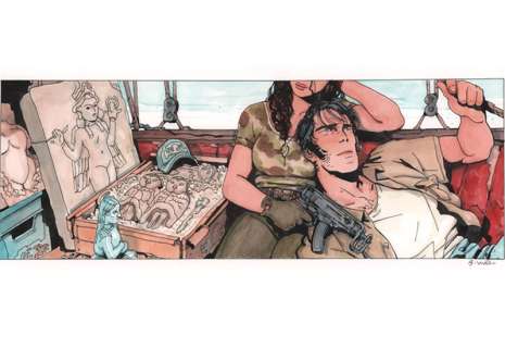 Bastien Vives - B Vives - CortoBabylone 22 - 20x56 - Encre aquarelle