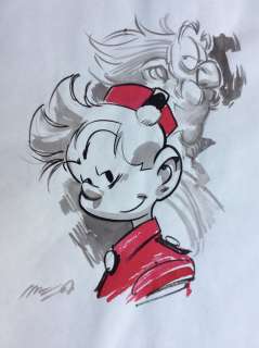 Munuera | Original Composition, Type "Hors - Texte Spirou" with exceptional signature in red | Catawiki