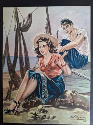 Polignano, Mario - 2 Original colour drawing - Oude illustraties - 1950 | Catawiki