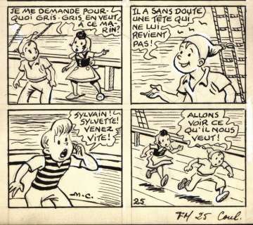 Cuvillier, Maurice | original plate  - â€œSylvain et Sylvetteâ€  - (1953) | Catawiki