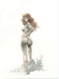 309: Frank Frazetta pencil/watercolor young nude 1992 | Russ Cochran