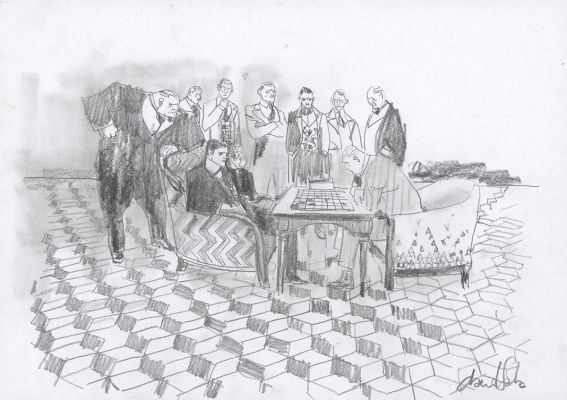 David Sala | Le Joueur d’échecs - Crayonné original | Daniel Maghen
