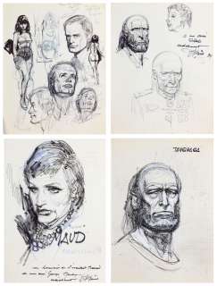 Poïvet (Raymond) | Ensemble de 4 pages réalisées pour des… | Millon