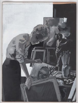 Karen Thole | Illustrazione originale per la rivista olandese ‘Libelle’ anni ’60. Cm. 24,5 x 32,5 | Art e Fumetto