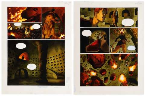 Marini | Rapaces, planches n°50 et 51 à l’encre de Chine… | AZ auction