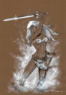 Romero, Enrique Badia | Original watercolour and acrylic painting  - Axa | Catawiki