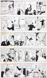 Dale Messick Brenda Starr Daily Comic Strip Original Art Group (Chicago Tribune, 1945). Brenda covers an -