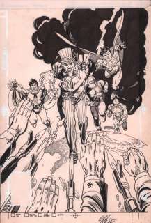 Gil Kane - Dc Comics Presents #62 Cover - Superman & the Freedom Fighters - Signed - 1983