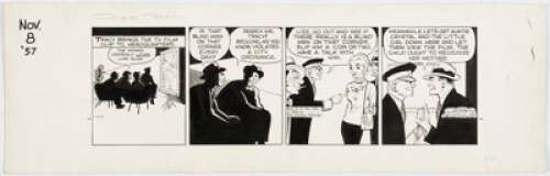 Chester Gould Dick Tracy Daily Comic Strip Original Art dated 11-8-57 (Chicago Tribune, 1957). Tracy is getting - | Heritage