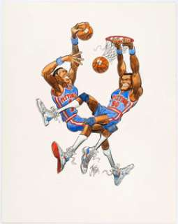 Jack Davis Detroit Pistons Basketball Illustration Original Art (Hot Shots, c. 1988-1992). These Pistons are - | Heritage