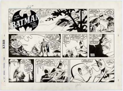 Carmine Infantino and John Nyberg Batman  Sunday Comic Strip Original Art dated 3-11-90 (DC/C... | Heritage
