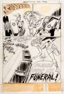 Win Mortimer and Murphy Anderson Adventure Comics #383 Title Page 1 Supergirl Original Art (... | Heritage