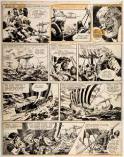 Don Lawrence Lion/Lion and Champion Panel Pages Karl the Viking Original Art Group of 2 (IPC, c. 1960s). Don - | Heritage