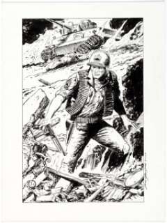 Sam Glanzman Sgt. Rock of Easy Company Illustration Original Art (2002). Sgt. Rock ranks with Superman and - | Heritage