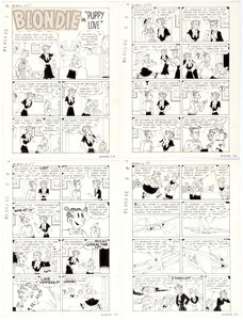 Blondie Comics Monthly #51: "Puppy Love" Complete 6-Page Story Original Art (Harvey Comics, 1953). - | Heritage