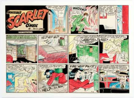 Russell Stamm Invisible Scarlet O’Neil Sunday Comic Strip Original Art and Tearsheet (Chicago Times, 1947).... | Heritage