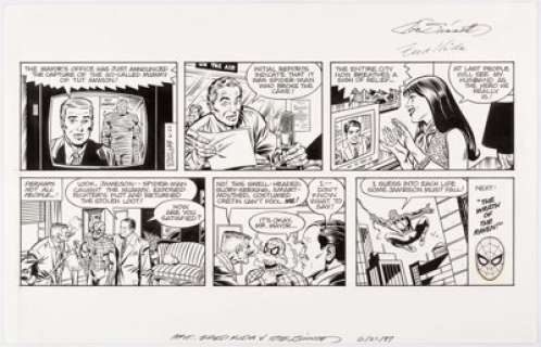 Fred Kida and Joe Sinnott The Amazing Spider-Man Sunday Comic Strip Original Art dated 6-22-97 (King Features, 199... | Heritage