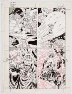 Rick Hoberg DC Cosmic Cards #116/Fastbak, #119/Lightray, #122/Metron, and #129/DeSaad Illustration Original Art (D...