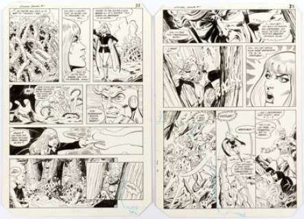 Rick Hoberg and Jim Aparo Batman and the Outsiders Annual #1 Pages 27 and 28 Original Art (DC, 1984).... (Total: 2 Original Art) | Heritage