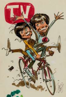 Jack Davis TV Guide June 18-24 Preliminary Cover "Laverne and Shirley" Original Art (TV Guide, 1977). This - | Heritage