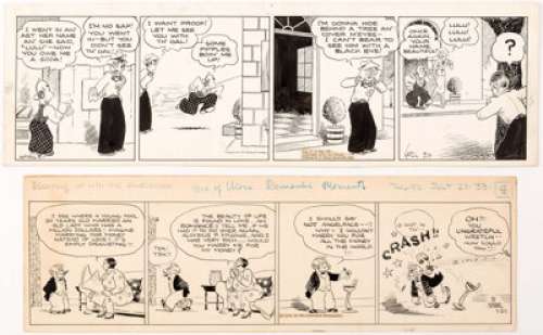 Carl Ed and Arthur R. "Pop" Momand Harold Teen and Keeping Up with the Joneses Daily Comic Strips Orig... (Total: 2 Original Art)