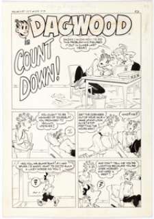 Harvey Artist Dagwood Comics #129 Complete 5-Page Story "Count Down!" Original Art (Harvey Comics, 1962).... (Total: 5 Original Art) | Heritage