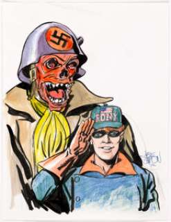 Joe Simon - Bucky Barnes and the Red Skull Illustration Original Art (2002)....