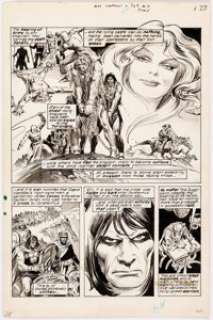John Buscema, Tony DeZuÃ±iga, Steve Gan, Rudy Mesina, and Freddie Fernandez The Savage Sword of Conan #5 Story Page... | Heritage