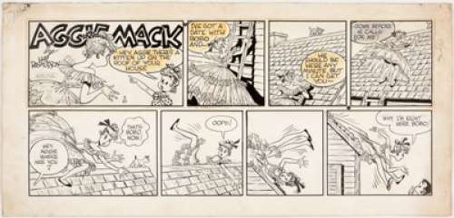 Hal Rasmusson Aggie Mack Sunday Comic Strip Original Art dated 8-24-47 (Chicago Tribune, 1947)....