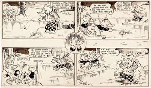  - A.T. "Bertie" Brown Sunbeam Magazine Complete 1-Page Story, "Jumbo Jim and Brother Tim" Original Art (Amalgamated ...