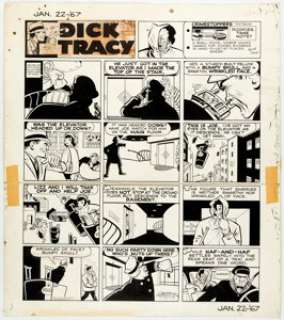 Chester Gould Dick Tracy Sunday Comic Strip Original Art dated 1-22-67 (Chicago Tribune, 1967).... | Heritage