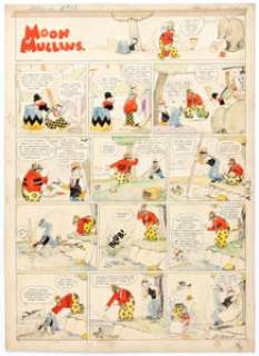 Frank Willard Moon Mullins Hand-Colored Sunday Comic Strip Original Art dated 8-3-24 (Chicago Tribune, 1924).... | Heritage