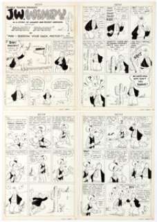 Bud Sagendorf Popeye #6 Complete 6-Page Wimpy Story "Food! Food!" Original Art (Dell Comics, 1950). ... (Total: 6 Original Art) | Heritage