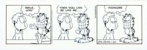 Jim Davis Garfield Daily Comic Strip Original Art dated 1-20-99 (Universal Press Syndicate, 1999). ... | Heritage