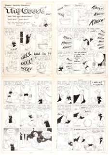  - Bud Sagendorf Popeye #11 Complete 8-Page Story "The Guest" Original Art (Dell, 1950).... (Total: 8 Original Art)