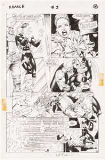 Bill Marimon and Tom McWeeney Damage #3 Story Page 10 Original Art (DC, 1994)....