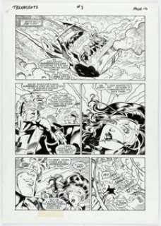 Neil Vokes, John Beatty, and Jordi Ensign Jack Kirby‘s TeenAgents #3 Story Page 10 Original Art (Topps, 1993)....