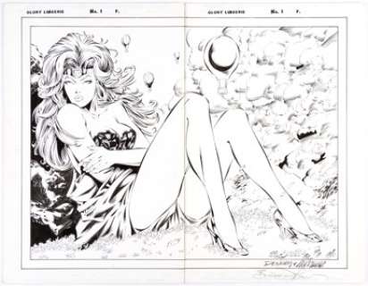 Brian Denham and Norm Rapmund Glory & Friends Lingerie Special #1 Pin-Up Original Art (Image, 1995).... (Total: 2 Original Art)