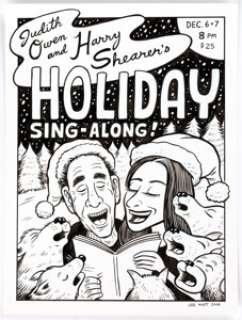 Joe Matt Judith Owen and Harry Shearer‘s Holiday Sing-Along Announcement Original Art (2008). Welsh vocalist Owen -