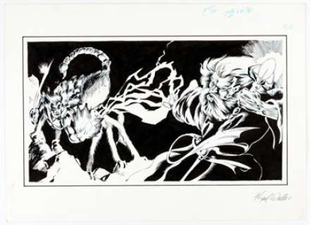 Karl Waller Forgotten Realms "Ruins of Undermountain" Original Art (TSR, 1991). A Wizard casts bolts of -