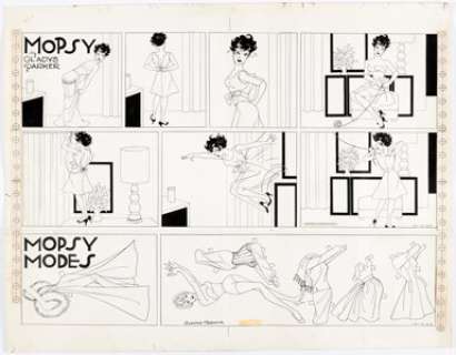 Gladys Parker Mopsy Sunday Comic Strip with Mopsy Modes Companion Original Art dated 10-13-63 (Bell-McClure Syndicate, 1963)....