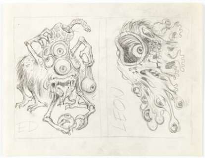 Wally Wood - Creature Sketch Page Original Art (c. 1970s).... | Heritage